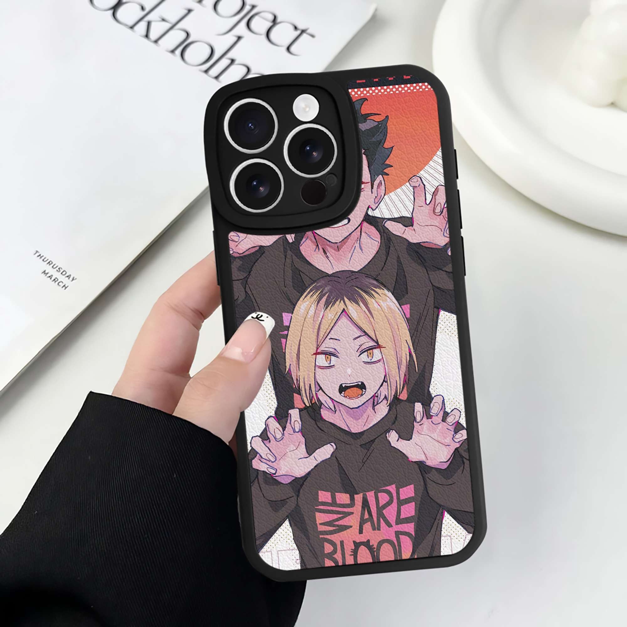 （画像用） ハイキュー!! Haikyu!! 【iPhone 16シリーズ対応】シリコンスマホケース（レザー調） 材質：シリコン